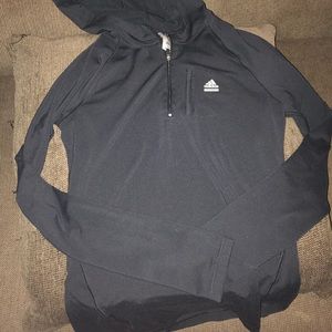 Hooded black athletic jacket